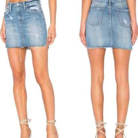Lovers + Friends Elijah Denim Mini Skirt in Baxter Wash - Size 24 - Picture 1 of 9